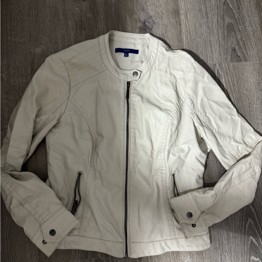 Apt. 9 Cream Leather Jacket for Women